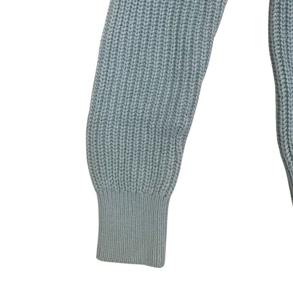 Abercrombie & Fitch Light Green Sage VNeck Knit Sweater Size Small Y2K Textural - Picture 2 of 10